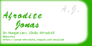afrodite jonas business card