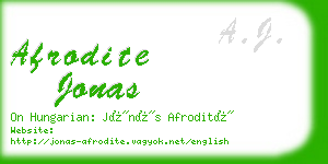 afrodite jonas business card